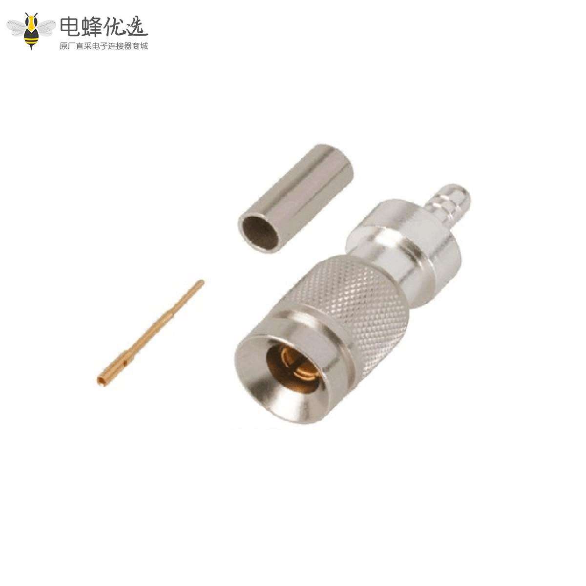 1.0 / 2.3连接器直线75&Omega;插头焊接端子用于电缆安装