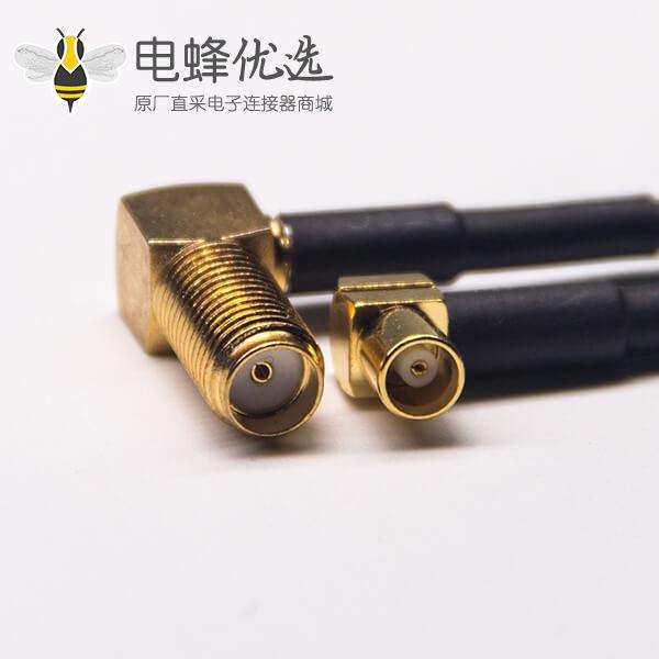 90度sma头射频线转mcx弯式母头