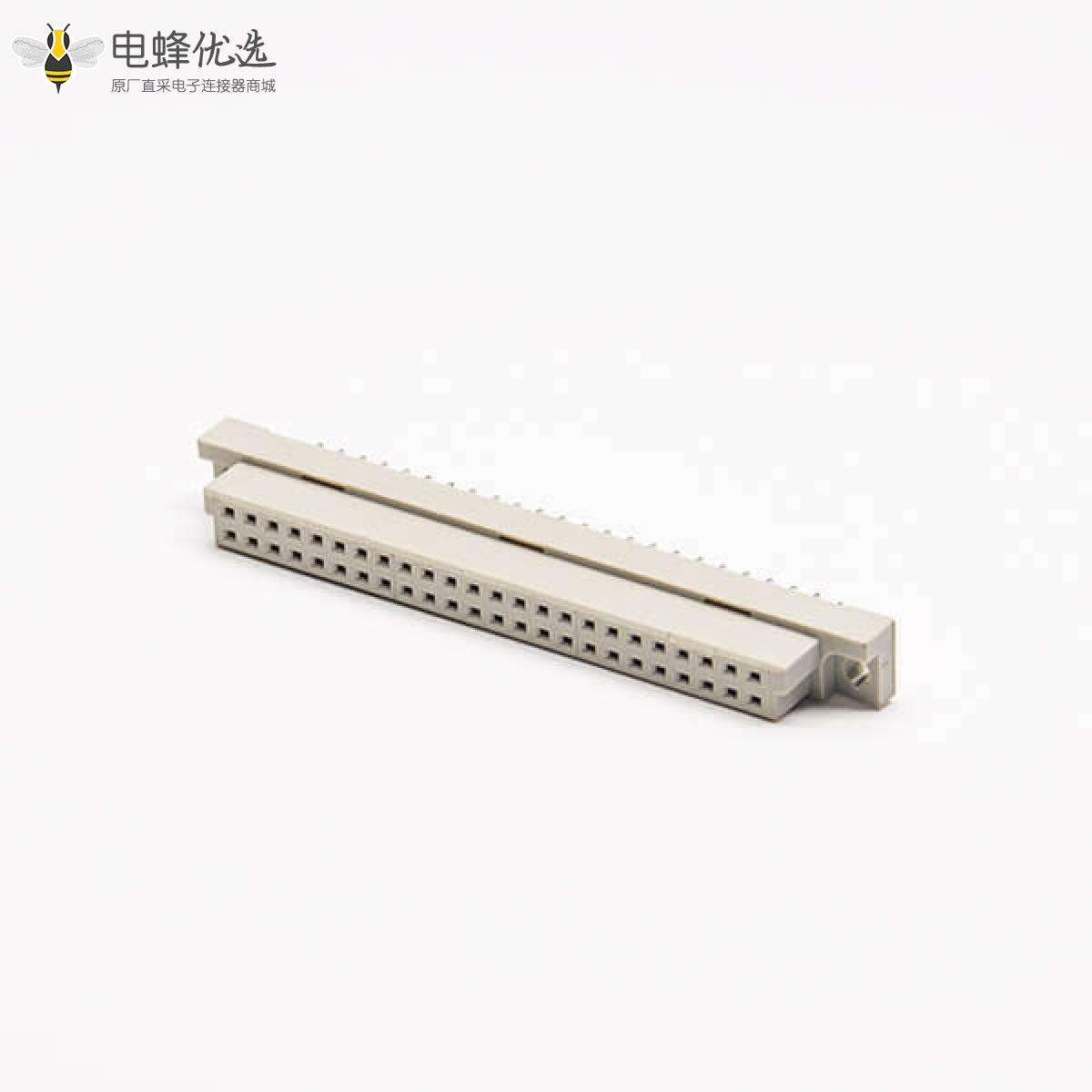 连接器DIN41612 节距2.54mm48芯（A+B）180度直插母头欧式插座插孔式接PCB板安装