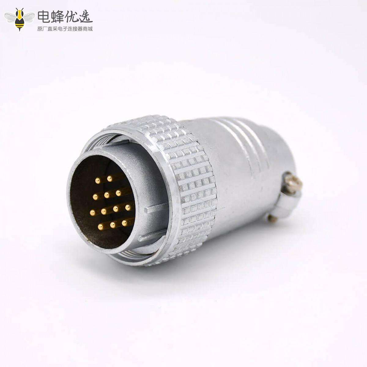 公连接器P28 12芯直式插头航空连接器接线安装