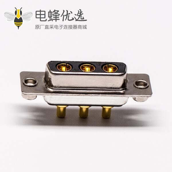 大电流db3w3母座180&deg;焊板铆锁接PCB板混合型连接器