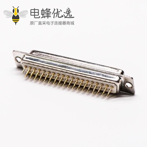 db37接口母头直式插孔接PCB板光孔铆合