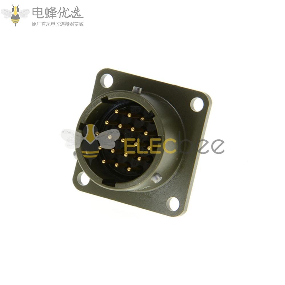 26482板端连接器14号壳体19芯针式方形法兰公插座